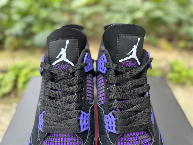 Baskets Air Jordan 4 Retro – Sneakers Noir & Bleu Roi Streetwear