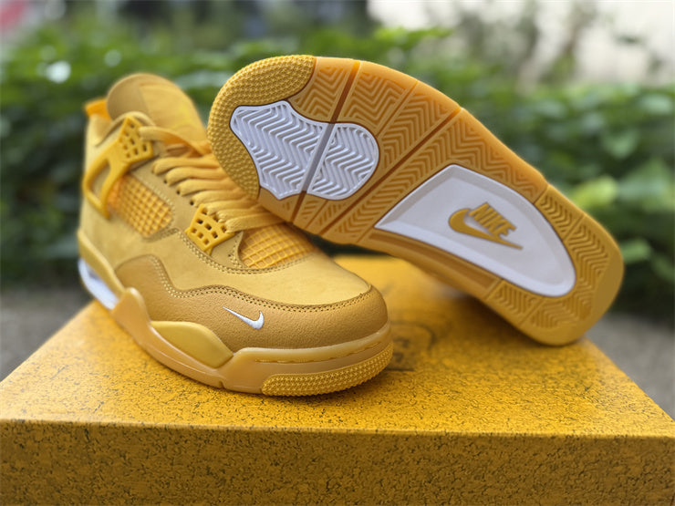 Air Jordan 4 Retro Wheat / Flax – Baskets Montantes Suède Beige