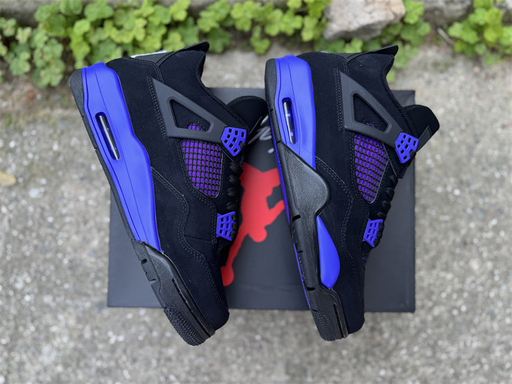Baskets Air Jordan 4 Retro – Sneakers Noir & Bleu Roi Streetwear