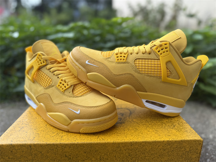 Air Jordan 4 Retro Wheat / Flax – Baskets Montantes Suède Beige