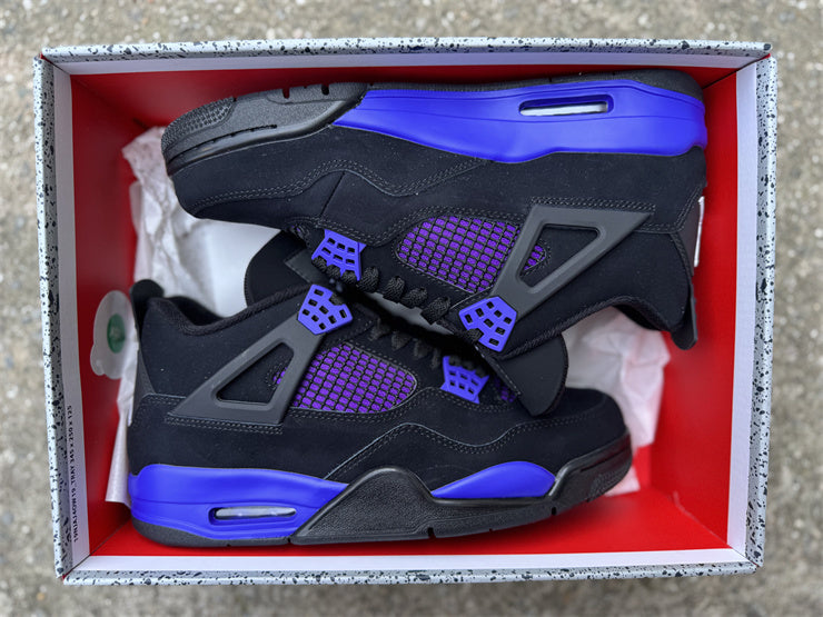 Baskets Air Jordan 4 Retro – Sneakers Noir & Bleu Roi Streetwear