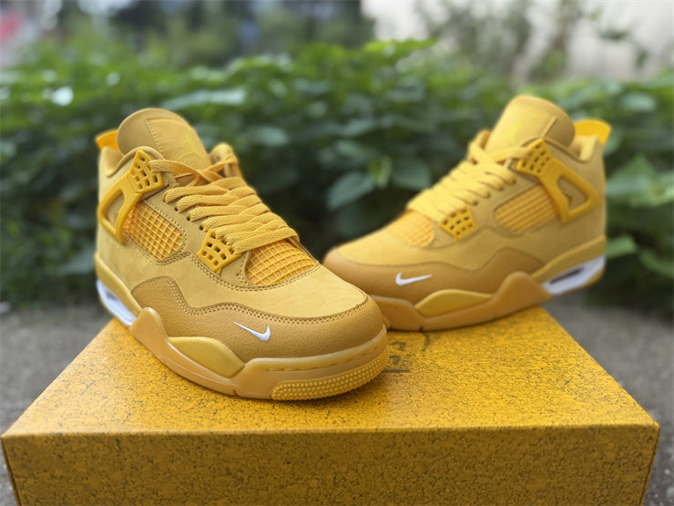 Air Jordan 4 Retro Wheat / Flax – Baskets Montantes Suède Beige