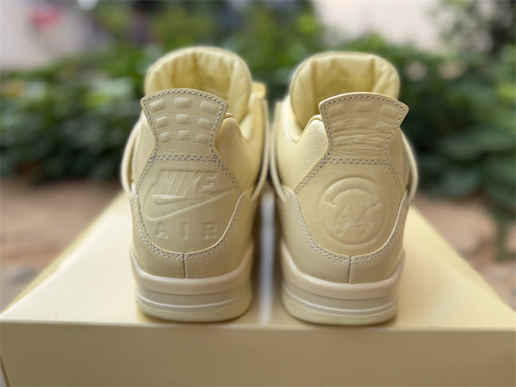 Air Jordan 4 Retro Tan Canvas – Baskets Montantes Monochrome Beige