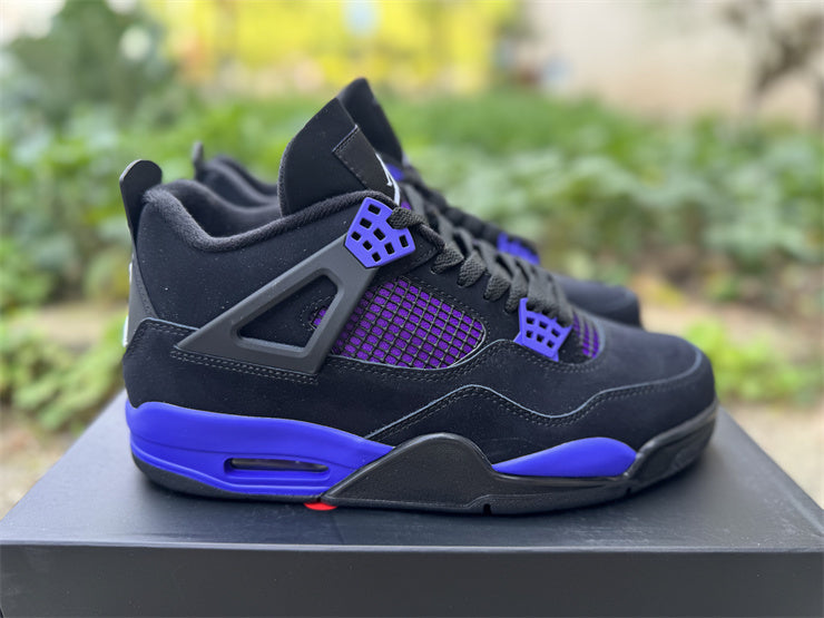 Baskets Air Jordan 4 Retro – Sneakers Noir & Bleu Roi Streetwear